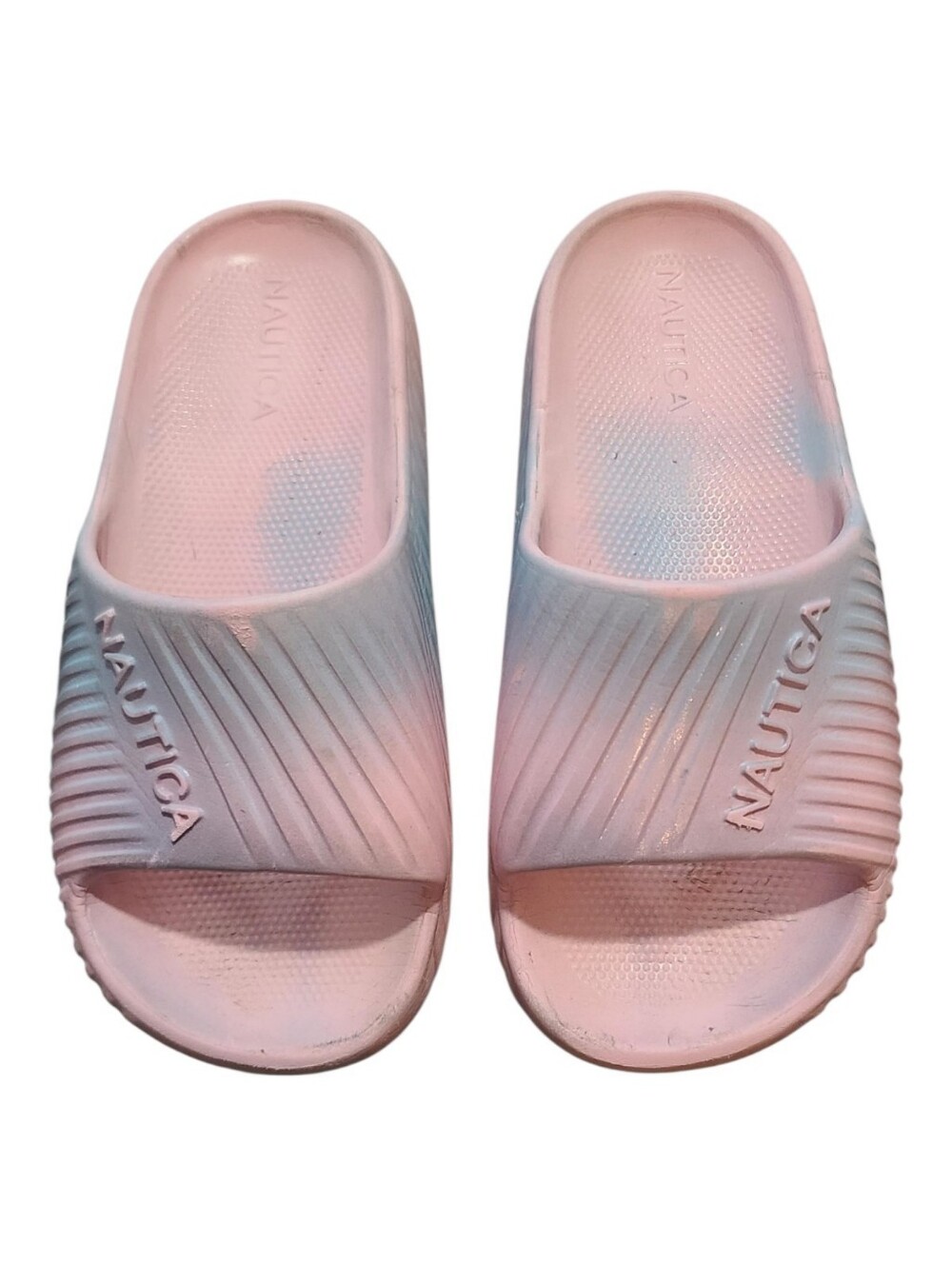 Nautica Pink and Blue Gradient Slide Sandals Girls Size 1